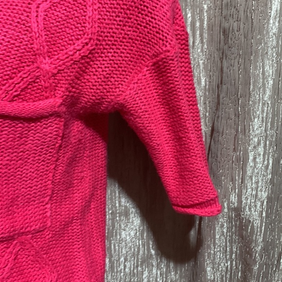 fire Los Angeles Sweater M Dark Pink Pullover Short Cropped Stretch Short Sleeve - Picture 7 of 15